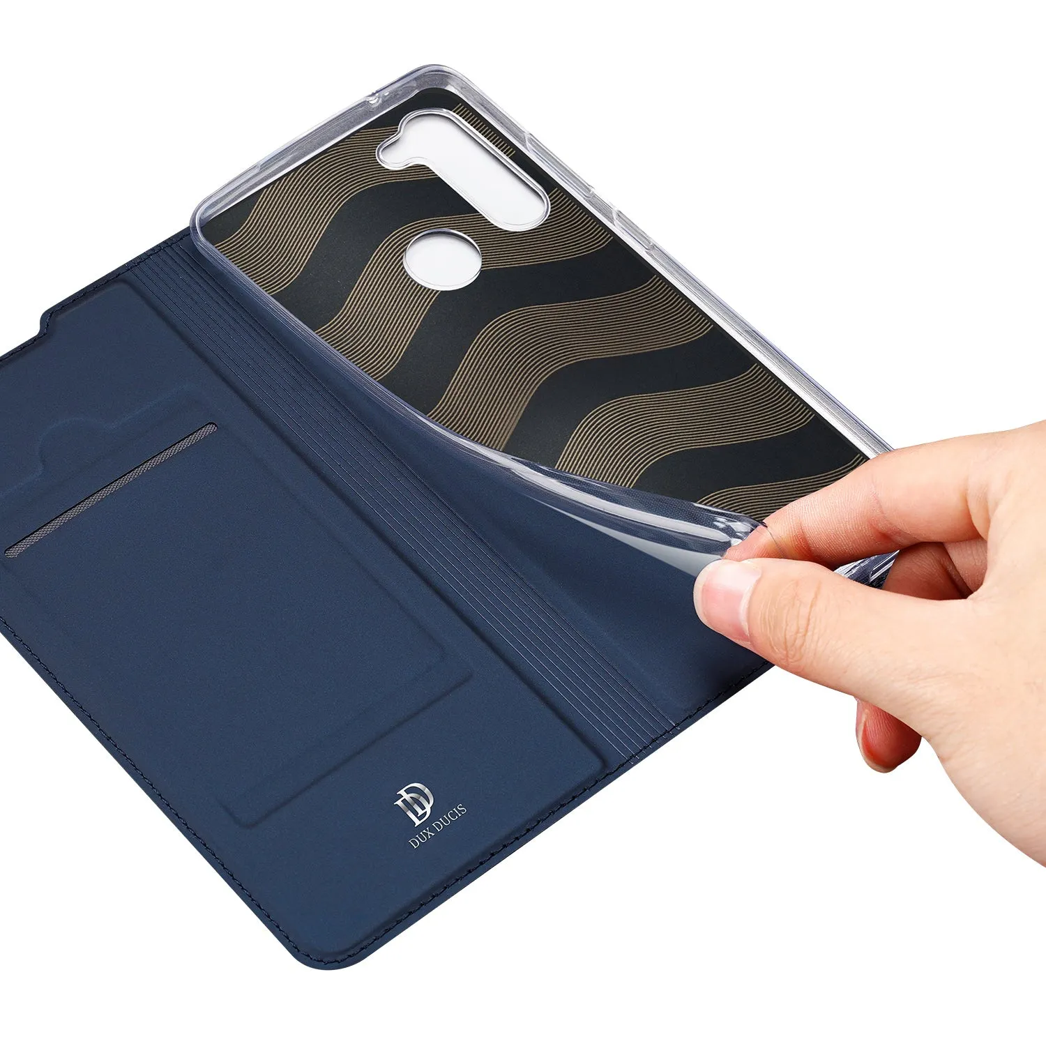 DUX DUCIS For Moto G8/G8 Power Leather Mobile Phone Cover Magnetic Protective Case Bracket with Cards Slot Royal blue_Moto G8