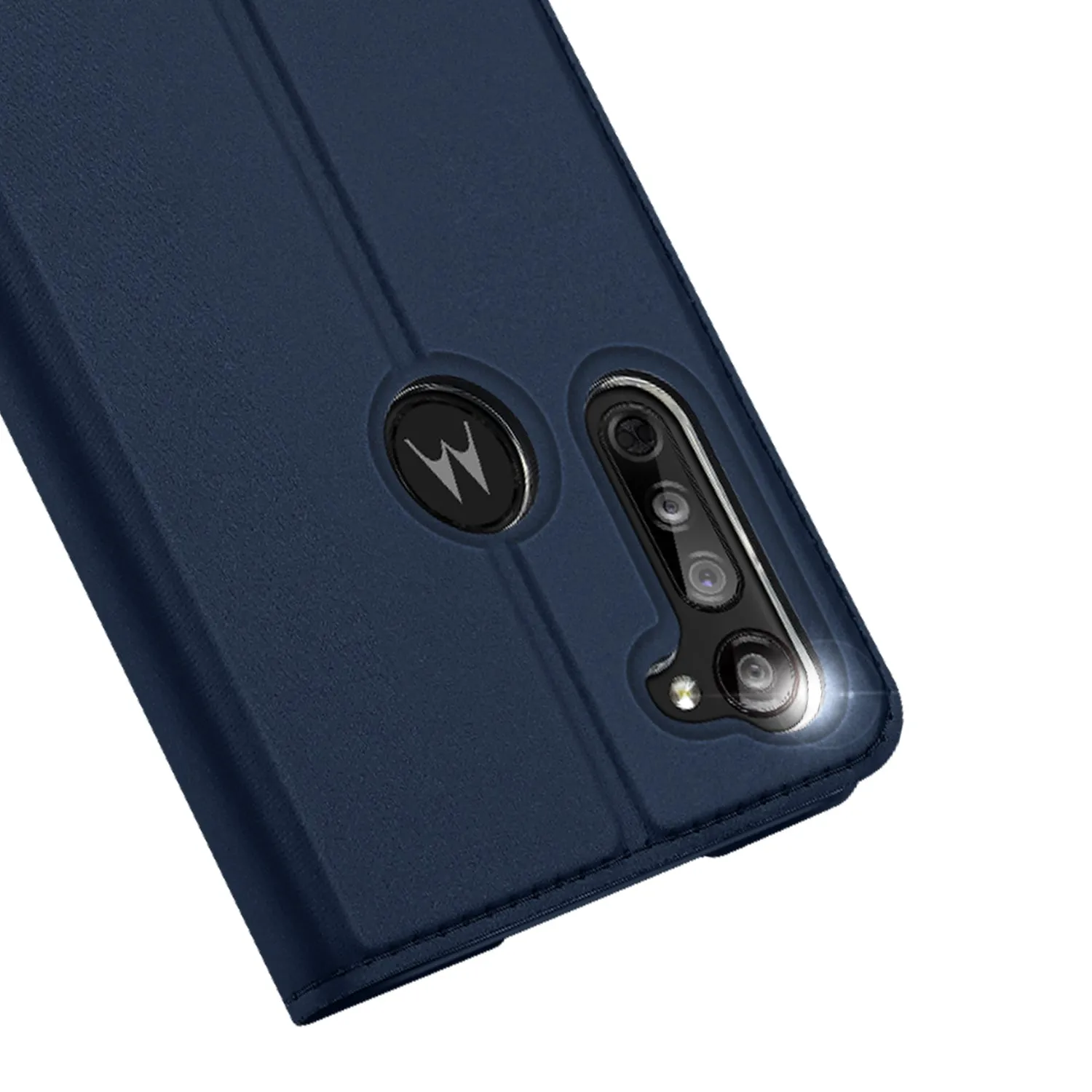DUX DUCIS For Moto G8/G8 Power Leather Mobile Phone Cover Magnetic Protective Case Bracket with Cards Slot Royal blue_Moto G8