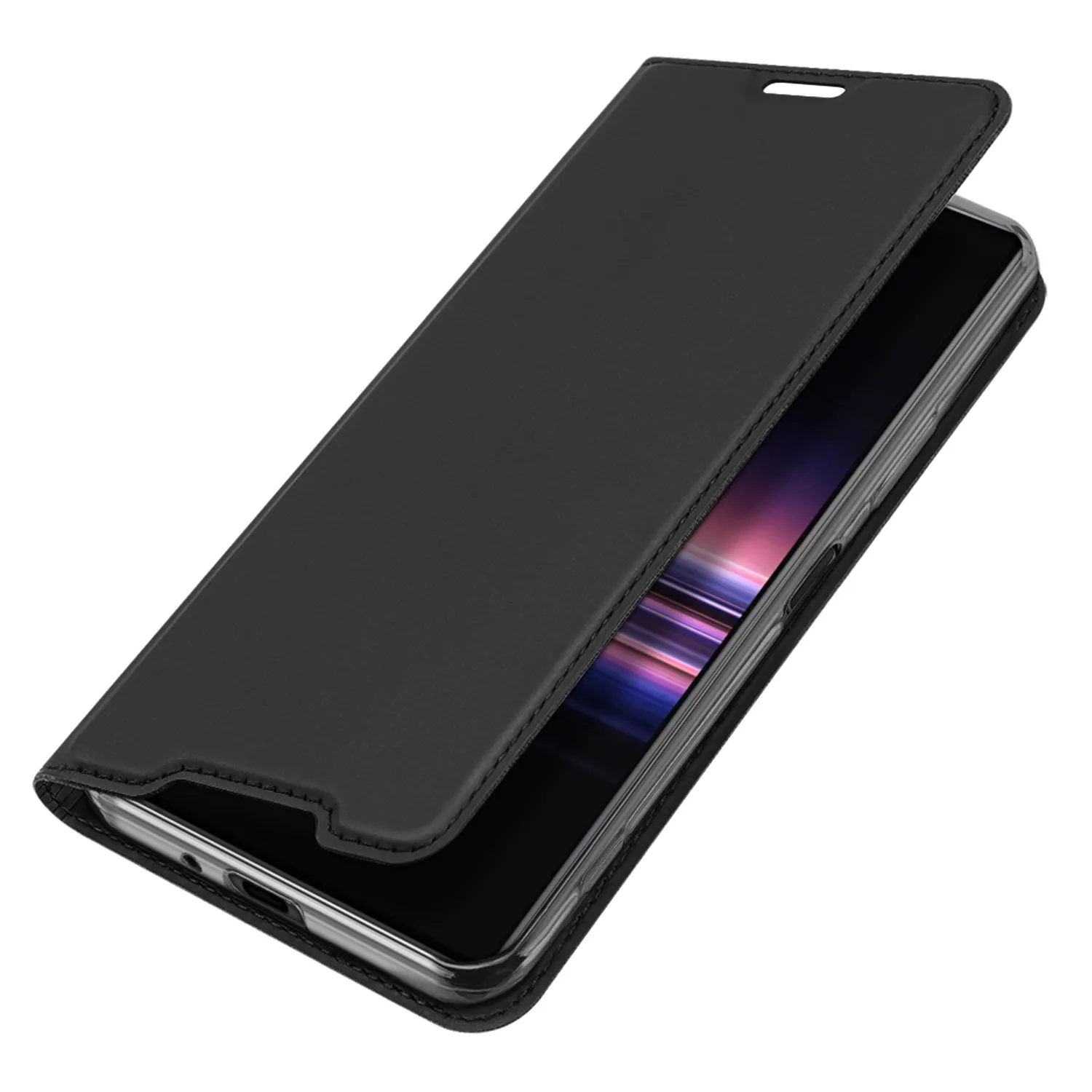 DUX DUCIS For Sony Xperia1 II/Xperia10 II Leather Mobile Phone Cover Magnetic Protective Case Bracket with Cards Slot black_Sony Xperia1 II