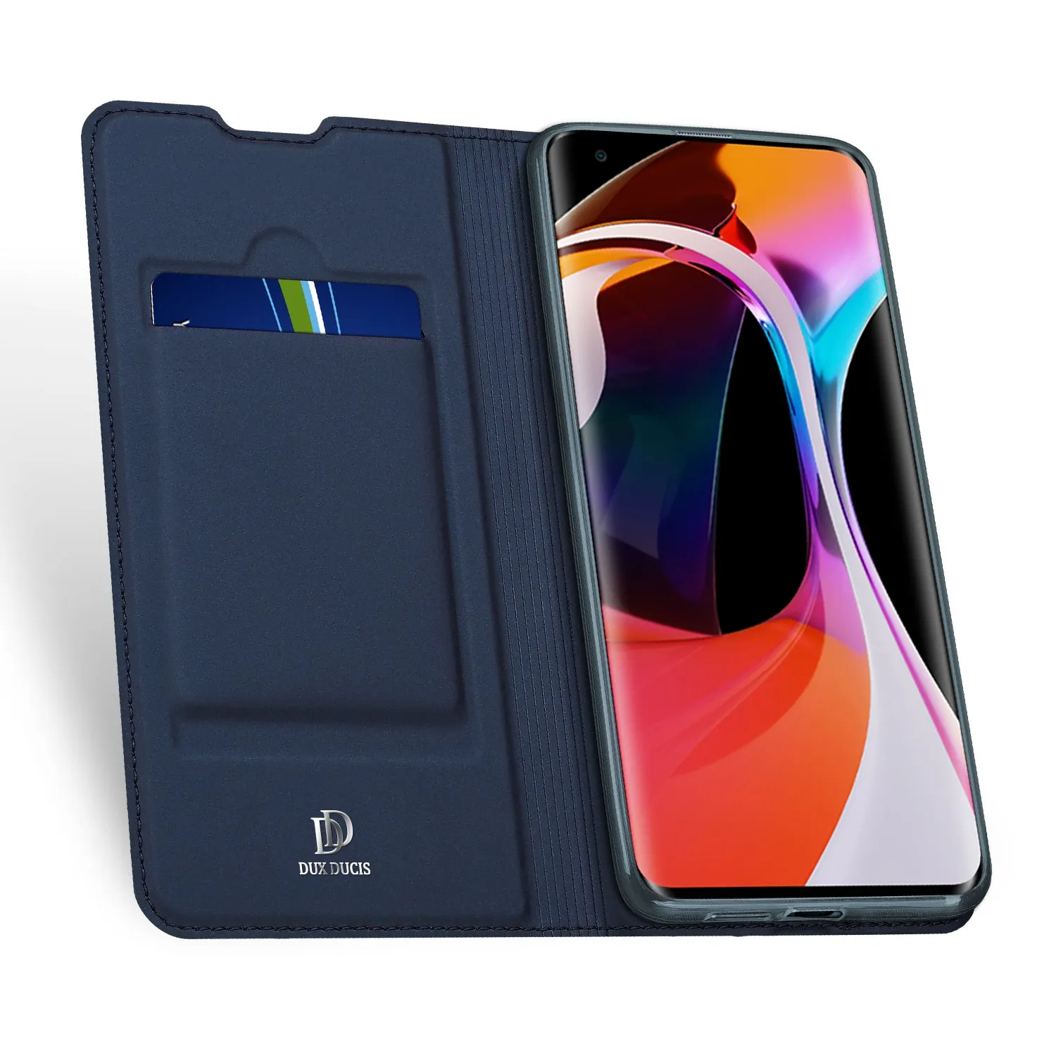 DUX DUCIS For XIAOMI 10/MI 10 Pro Fall Resistant Mobile Phone Cover Magnetic Leather Protective Case with Cards Slot Bracket Royal blue