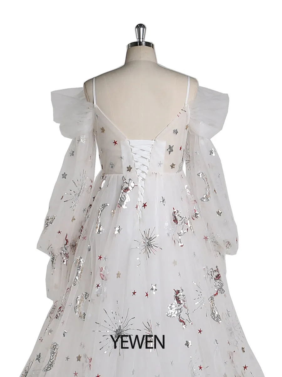 Elegant Puffy Sleeve Maternity Dresses for Wedding Photoshoot Dress YEWEN YW220419