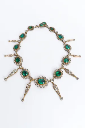 Emerald Rhinestone Drop Necklace