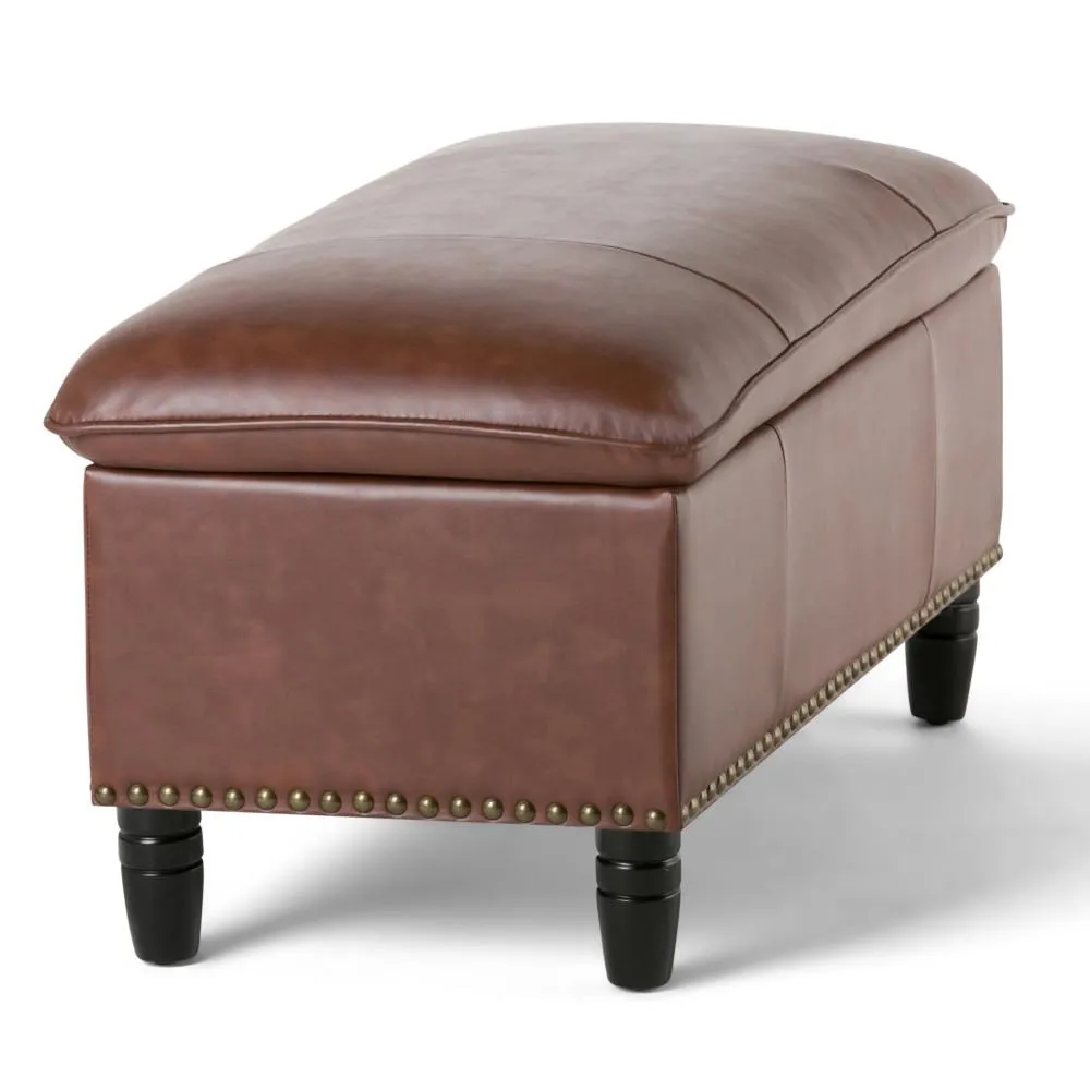 Emily Storage Ottoman in Vegan Leather