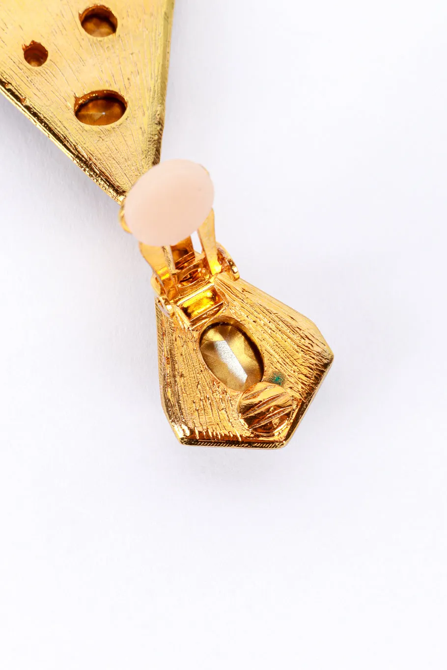 Enamel & Rhinestone Geo Drop Earrings