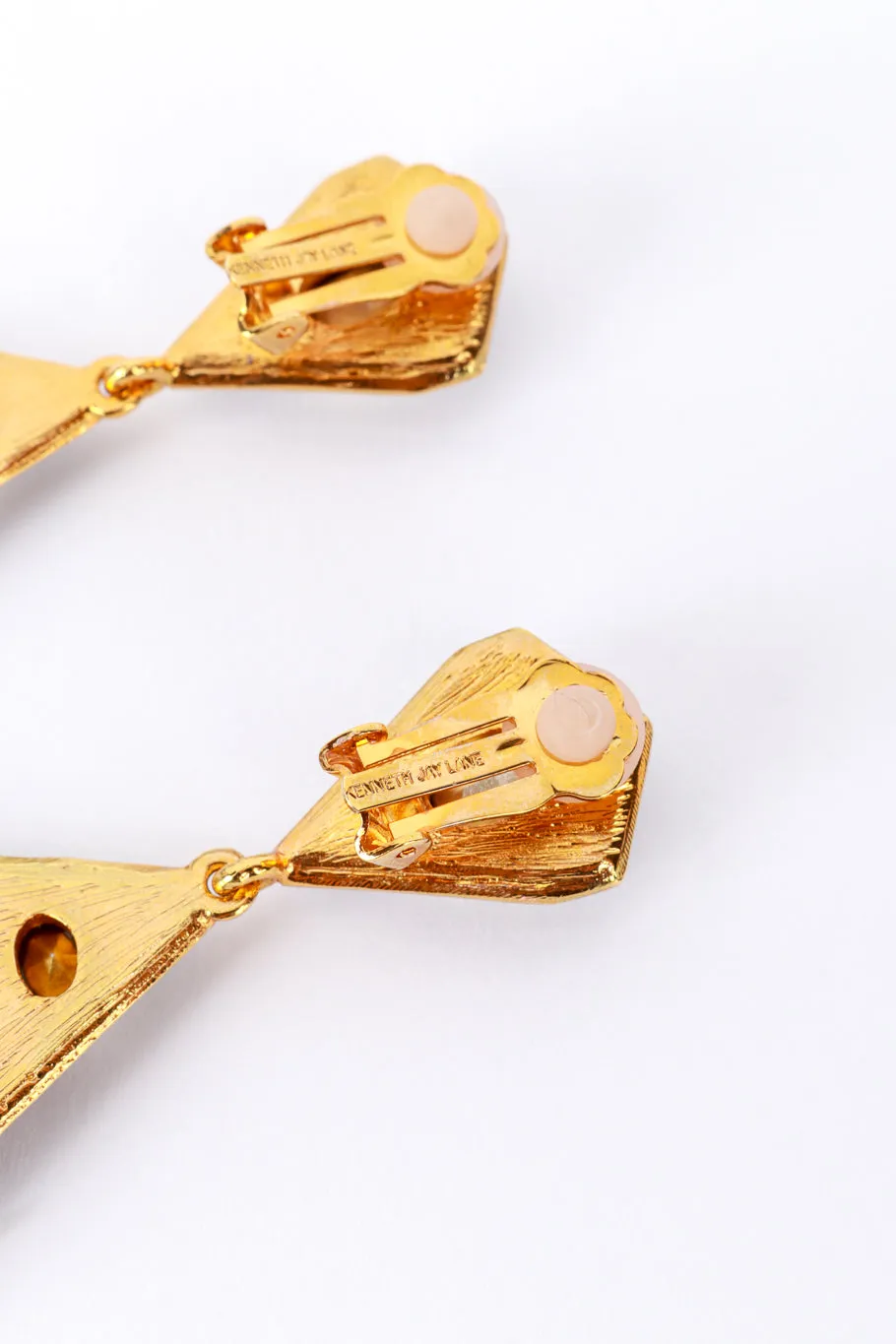 Enamel & Rhinestone Geo Drop Earrings