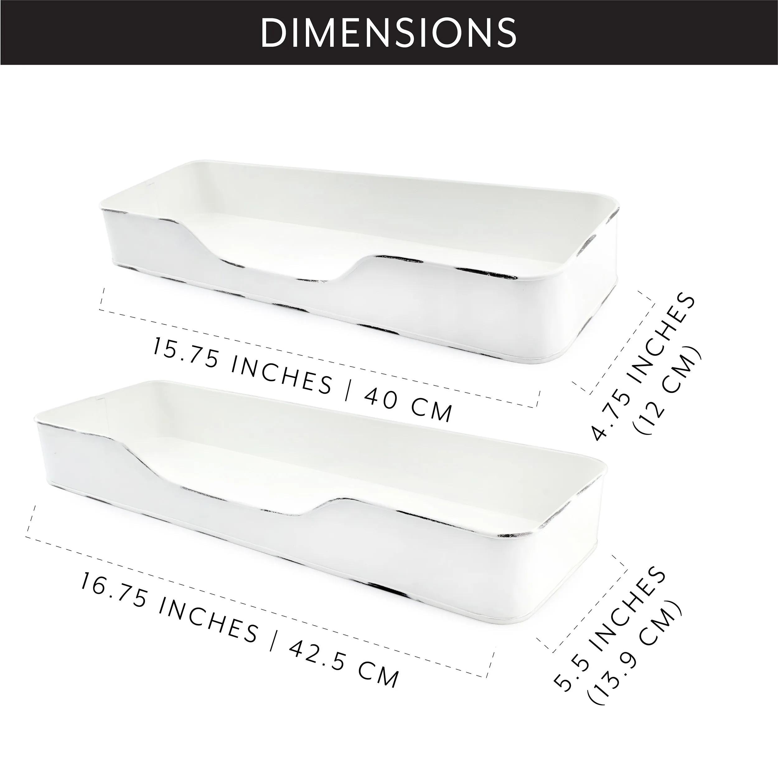 Enamel Tray Shelves (Case of 6 Sets)