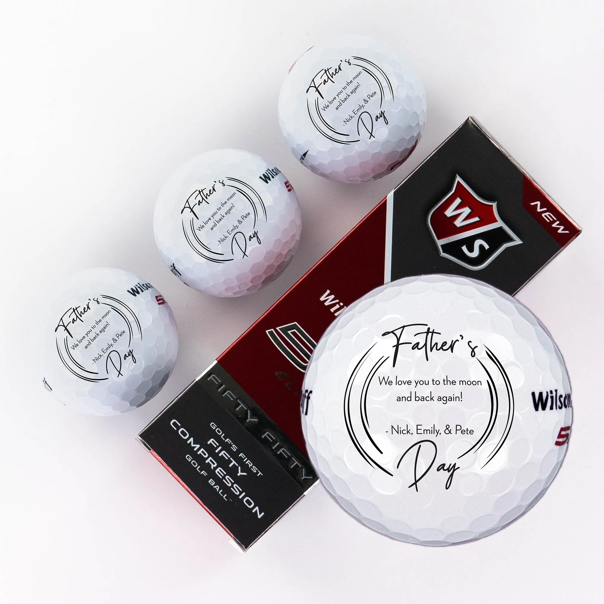 Father's Day Geometric Message, Printed Golf Balls