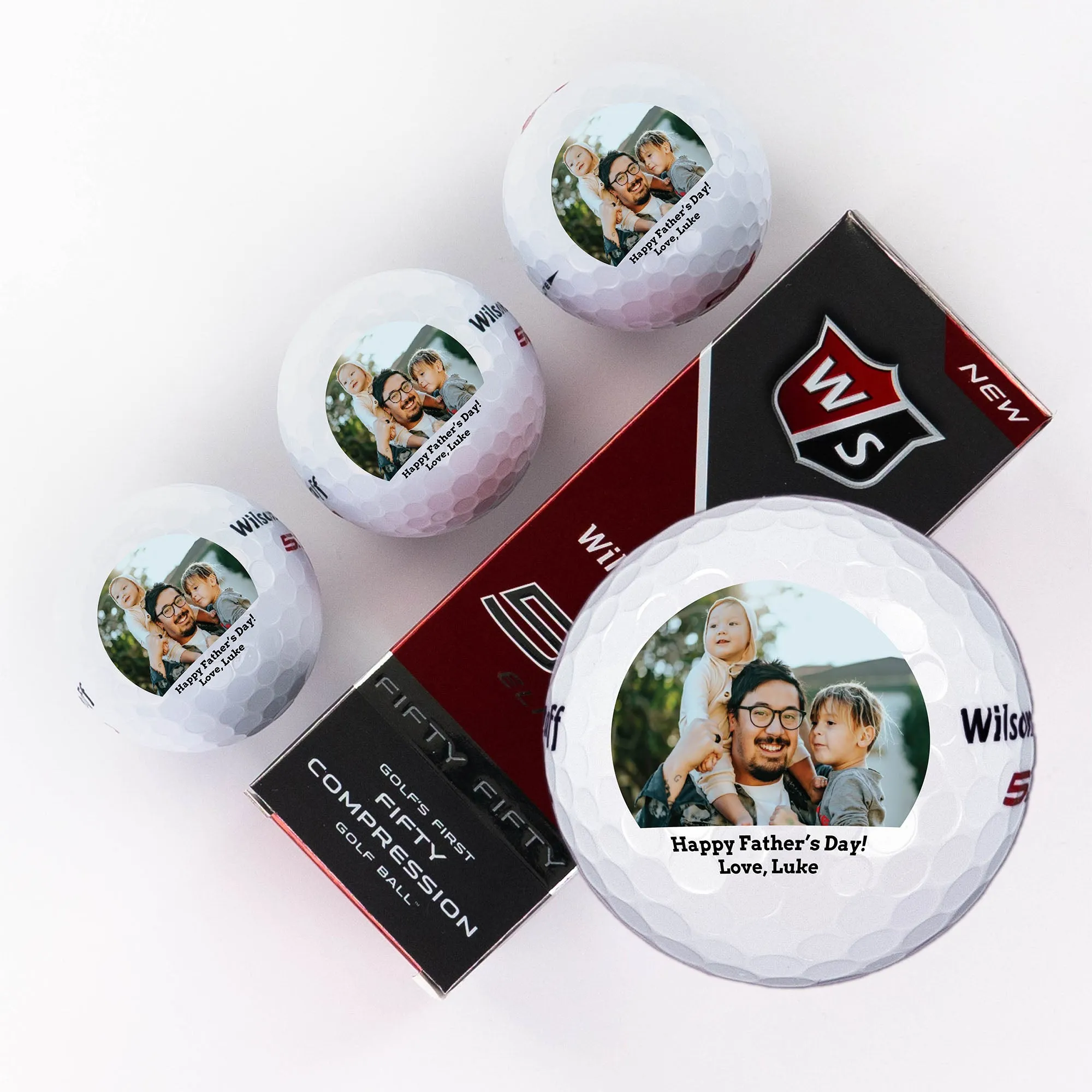 Father's Day Geometric Message, Printed Golf Balls