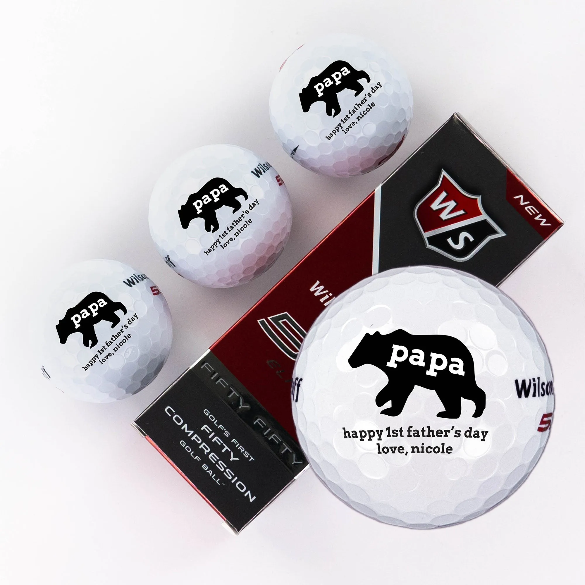 Father's Day Geometric Message, Printed Golf Balls