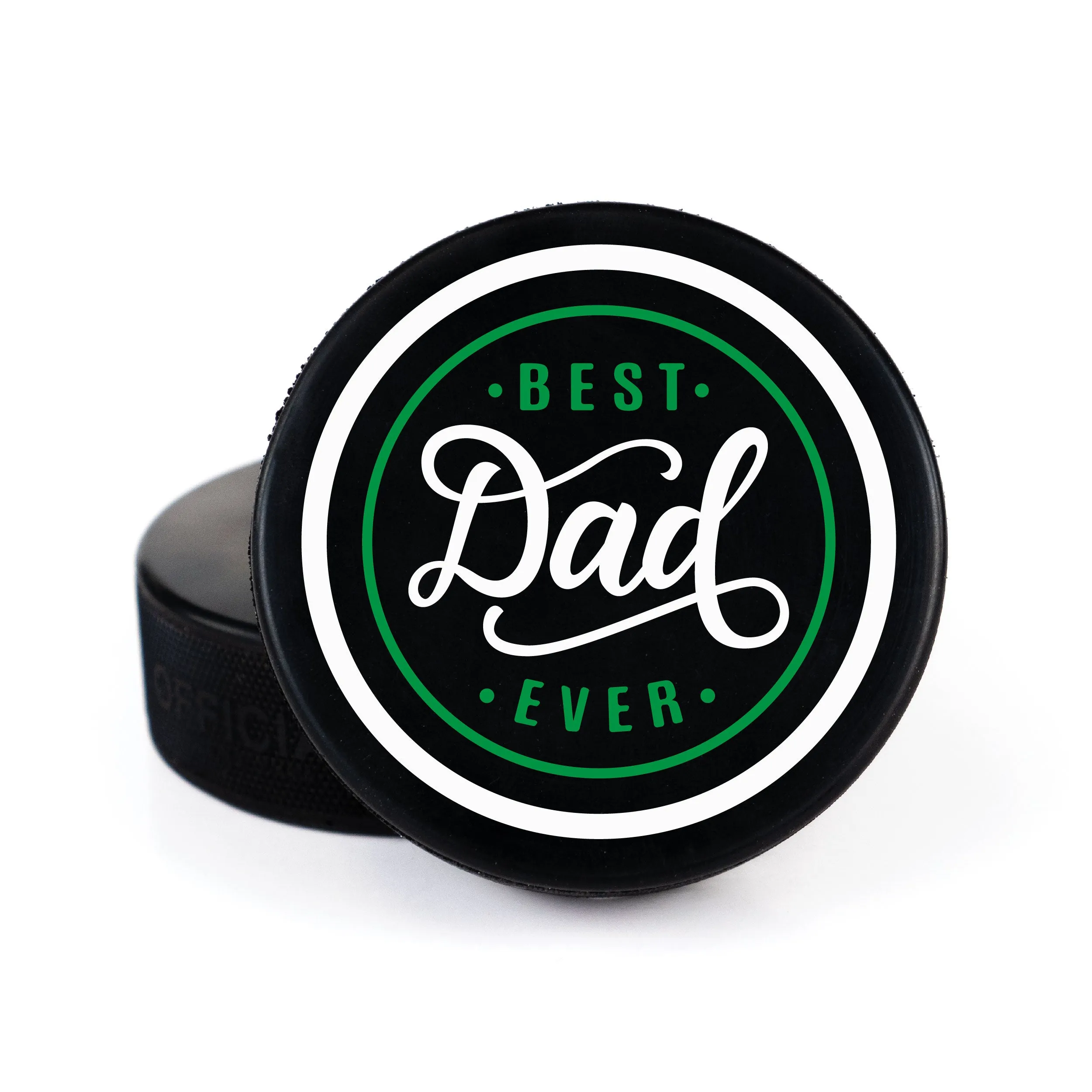 Father's Day Geometric Message, Printed Hockey Puck