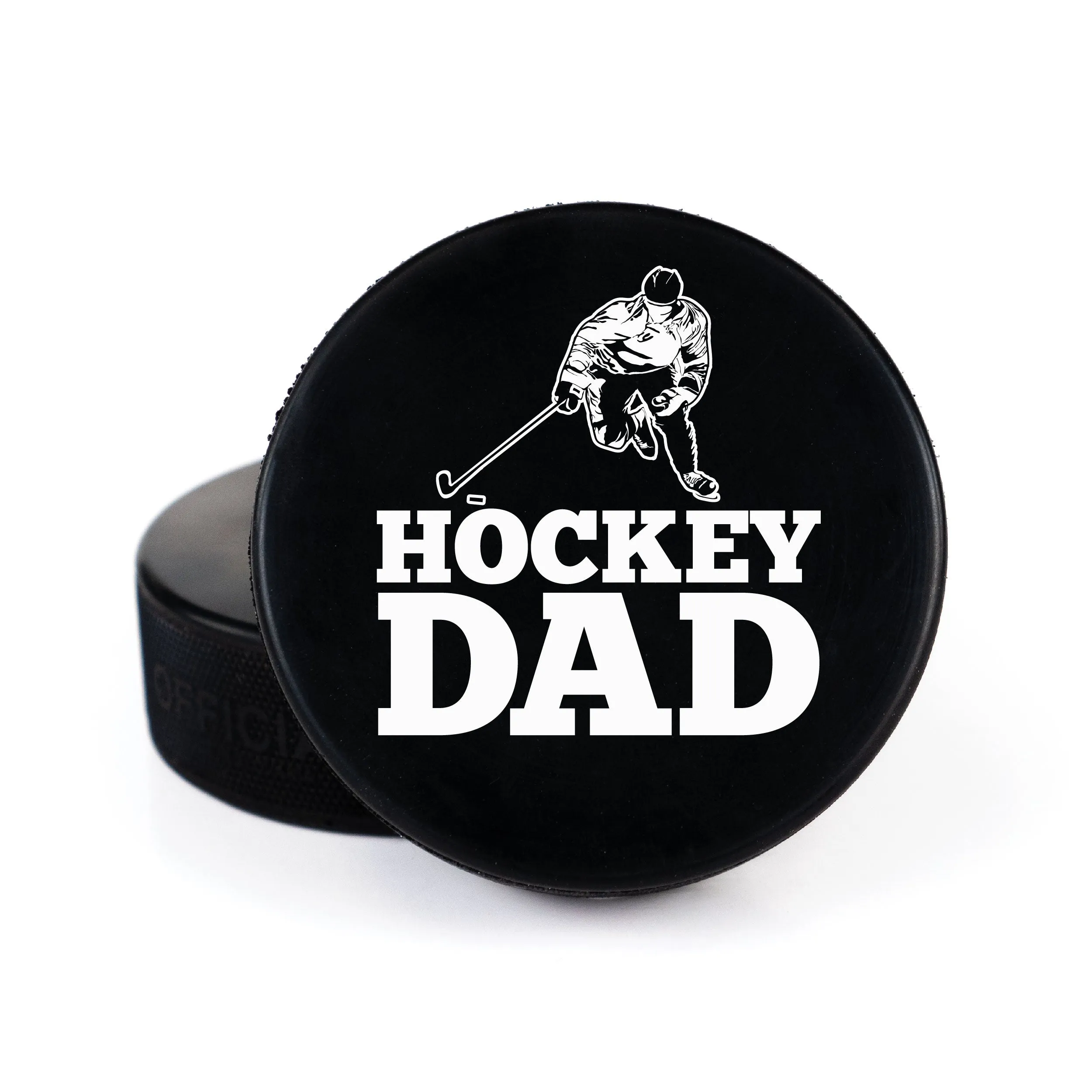 Father's Day Geometric Message, Printed Hockey Puck