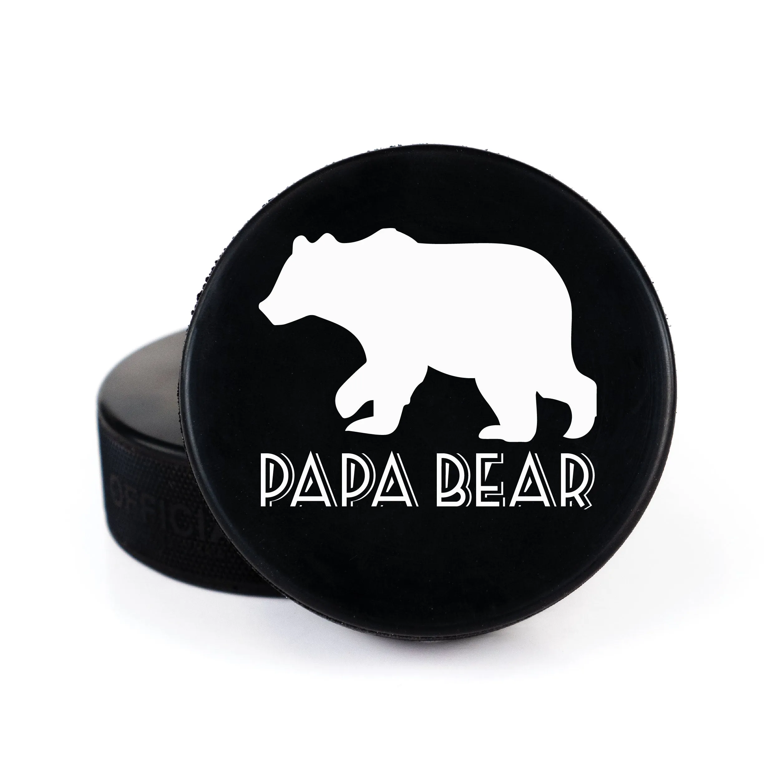 Father's Day Geometric Message, Printed Hockey Puck