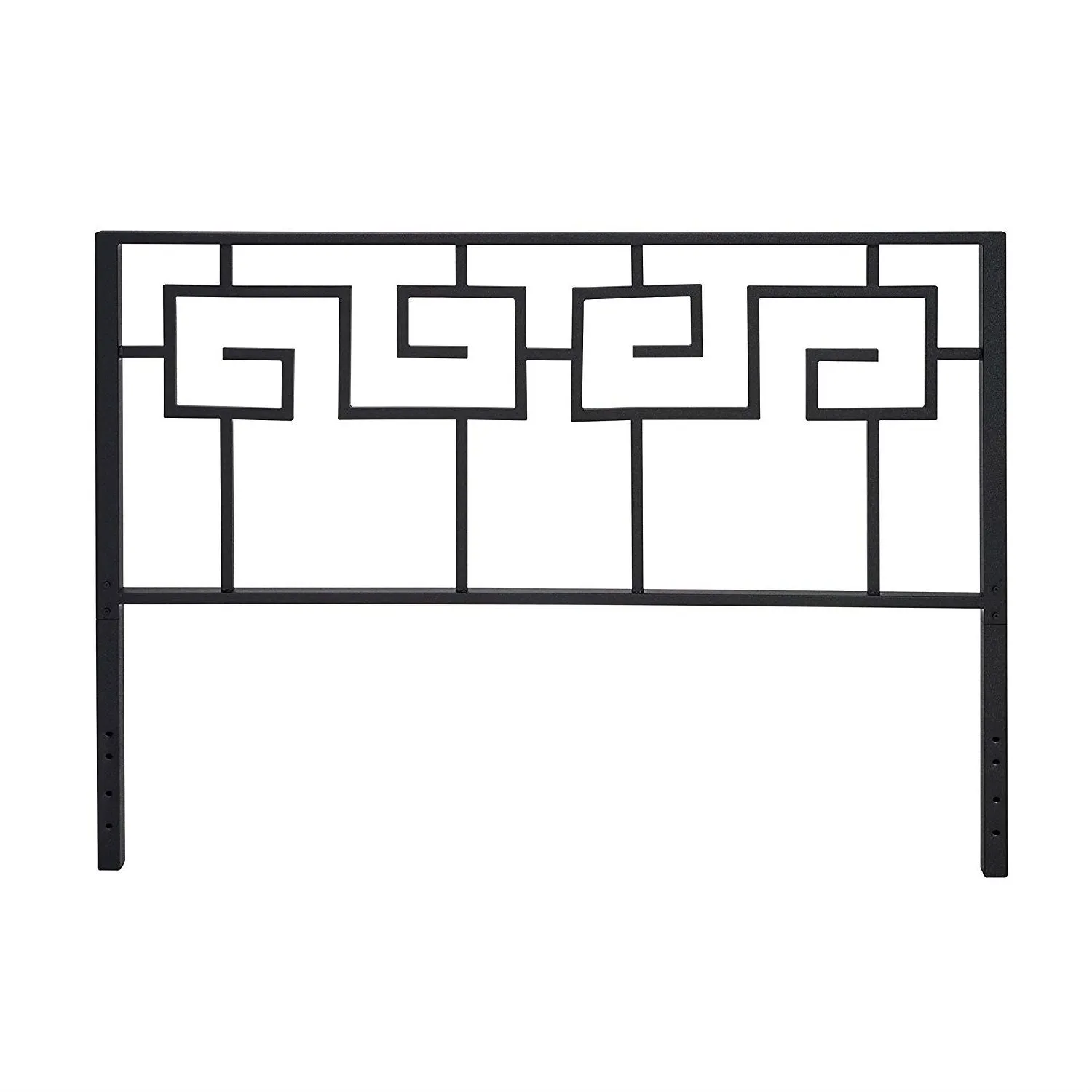 Full size Modern Meander Greek Key Style Headboard in Black Metal Finish