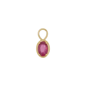 Gemstone Oval Huggie Charms