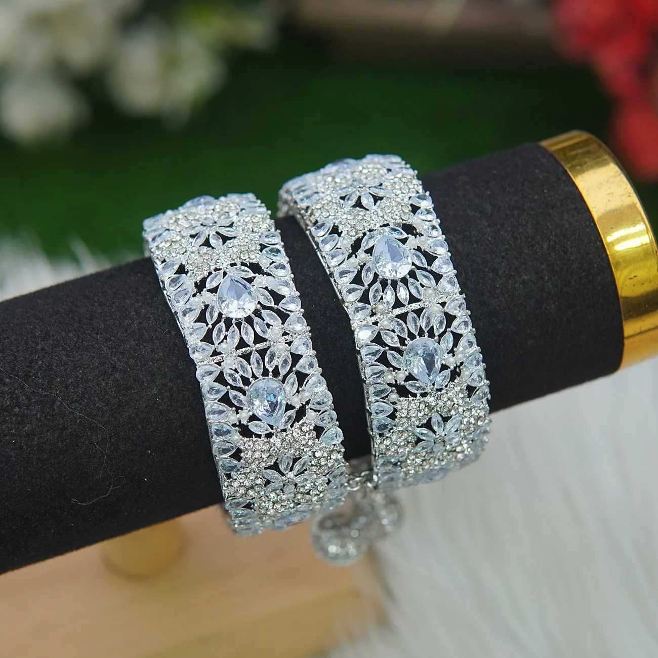 Glamorous Gemstone Zirconia Bangles