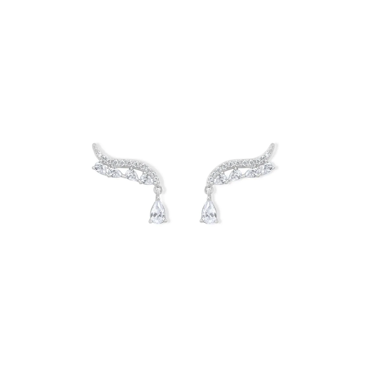 Glamour Set Designer Collection Crystal Drops in Sterling Silver Earrings