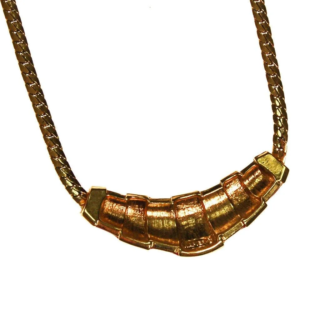 Gold and Red Napier Collar Necklace, 1970s