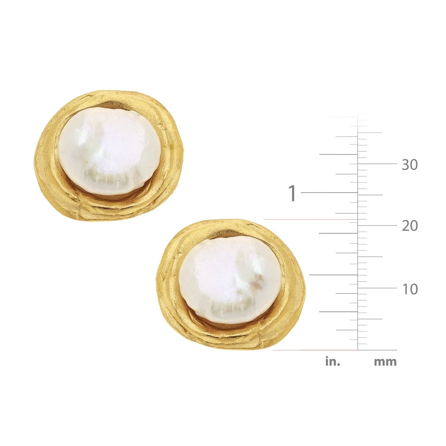 Gold Pearl Stud Earring