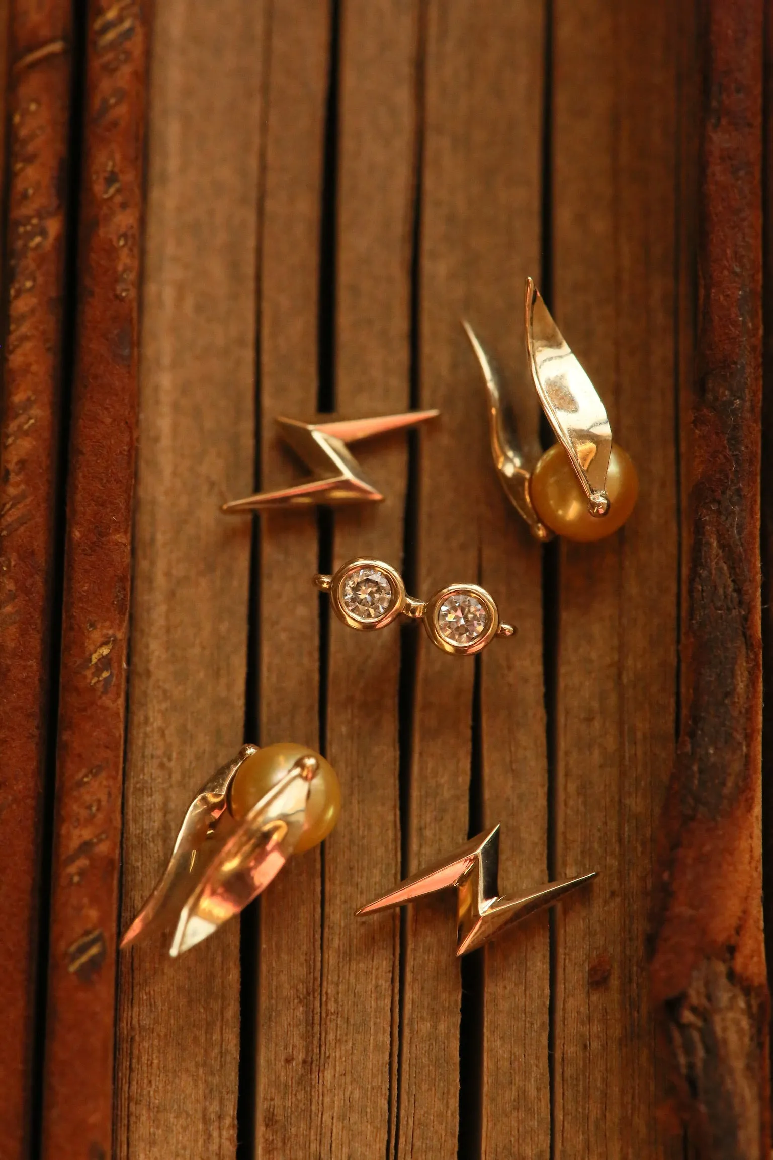 Golden Pearl Snitch Earrings