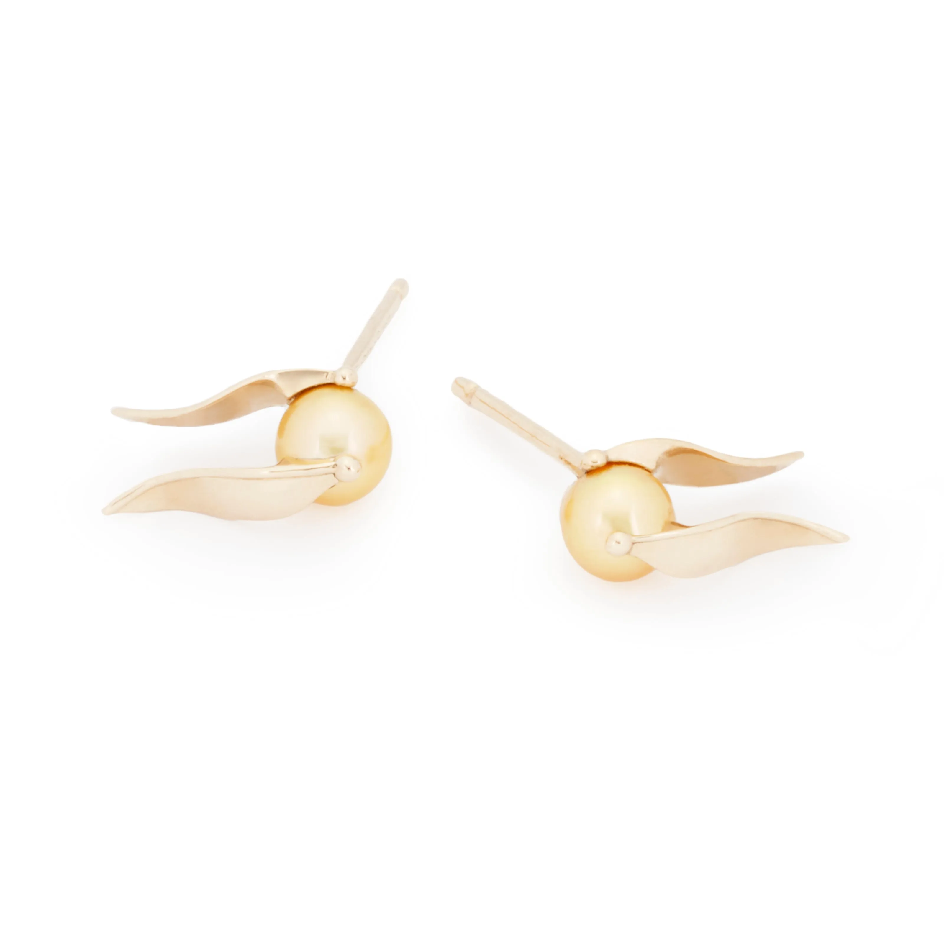 Golden Pearl Snitch Earrings