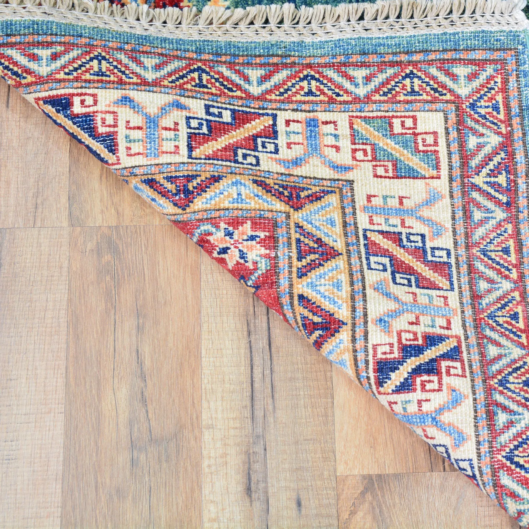 Hand-Knotted Caucasian Super Kazak Design Rug 100% Wool (Size 2.9 X 9.11) Cwrsf-1902