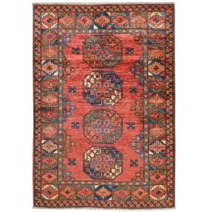 Hand-Knotted Ersari Elephant Feet Design Handmade Wool Rug (Size 4.0 X 5.8) Cwral-8127