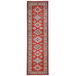 Hand-Knotted Fine Caucasian Design Super Kazak 100% Wool Rug (Size 2.7 X 8.9) Brral-1545