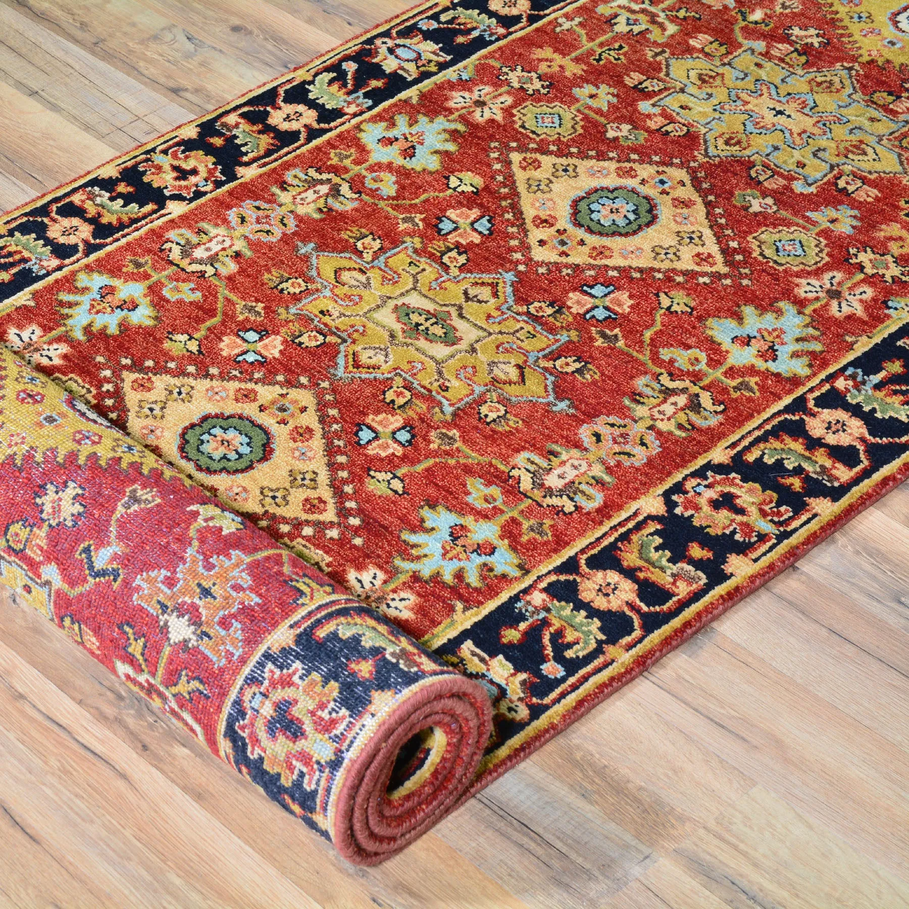 Hand-Knotted Fine Indo Khorjan Design Wool Rug (Size 2.7 X 10.0) Cwrsf-2856