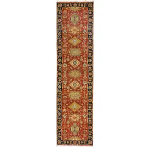 Hand-Knotted Fine Indo Khorjan Design Wool Rug (Size 2.7 X 10.0) Cwrsf-2856