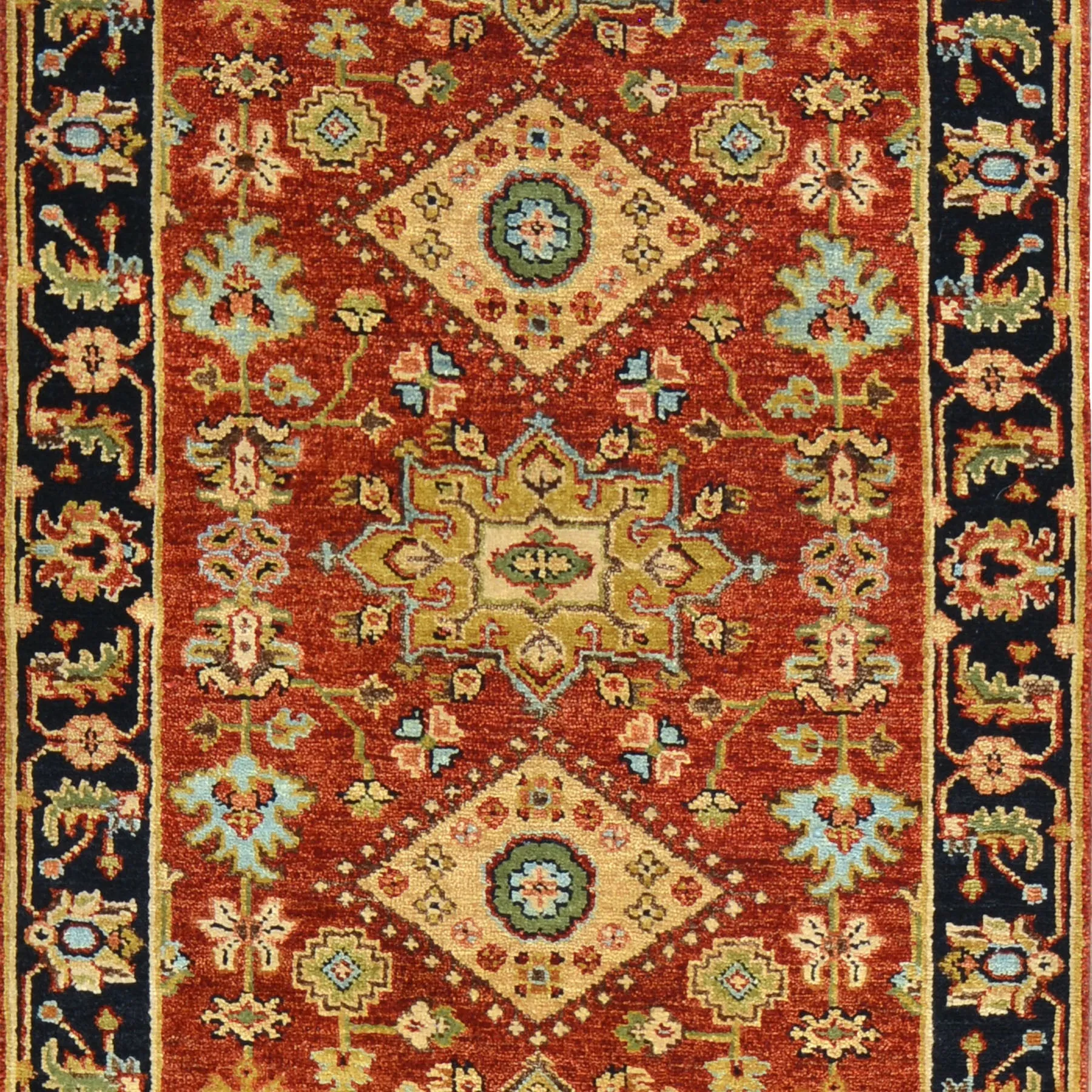 Hand-Knotted Fine Indo Khorjan Design Wool Rug (Size 2.7 X 10.0) Cwrsf-2856