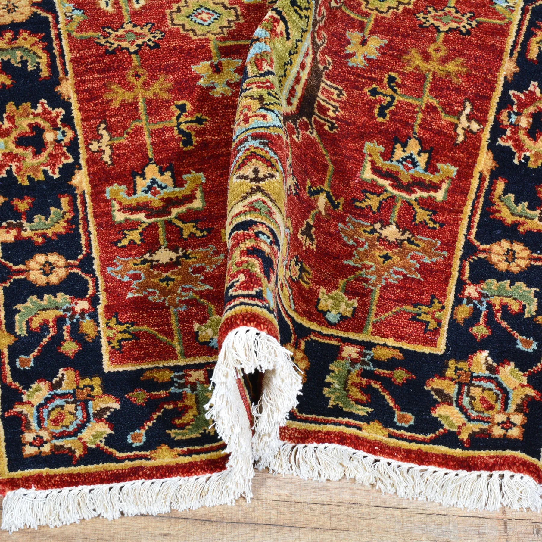 Hand-Knotted Fine Indo Khorjan Design Wool Rug (Size 2.7 X 10.0) Cwrsf-2856