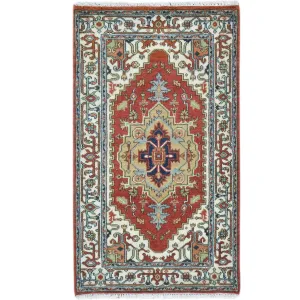 Hand-Knotted Fine Oriental Serapi Heriz Wool Handmade Rug (Size 2.11 X 5.1) Brral-2505