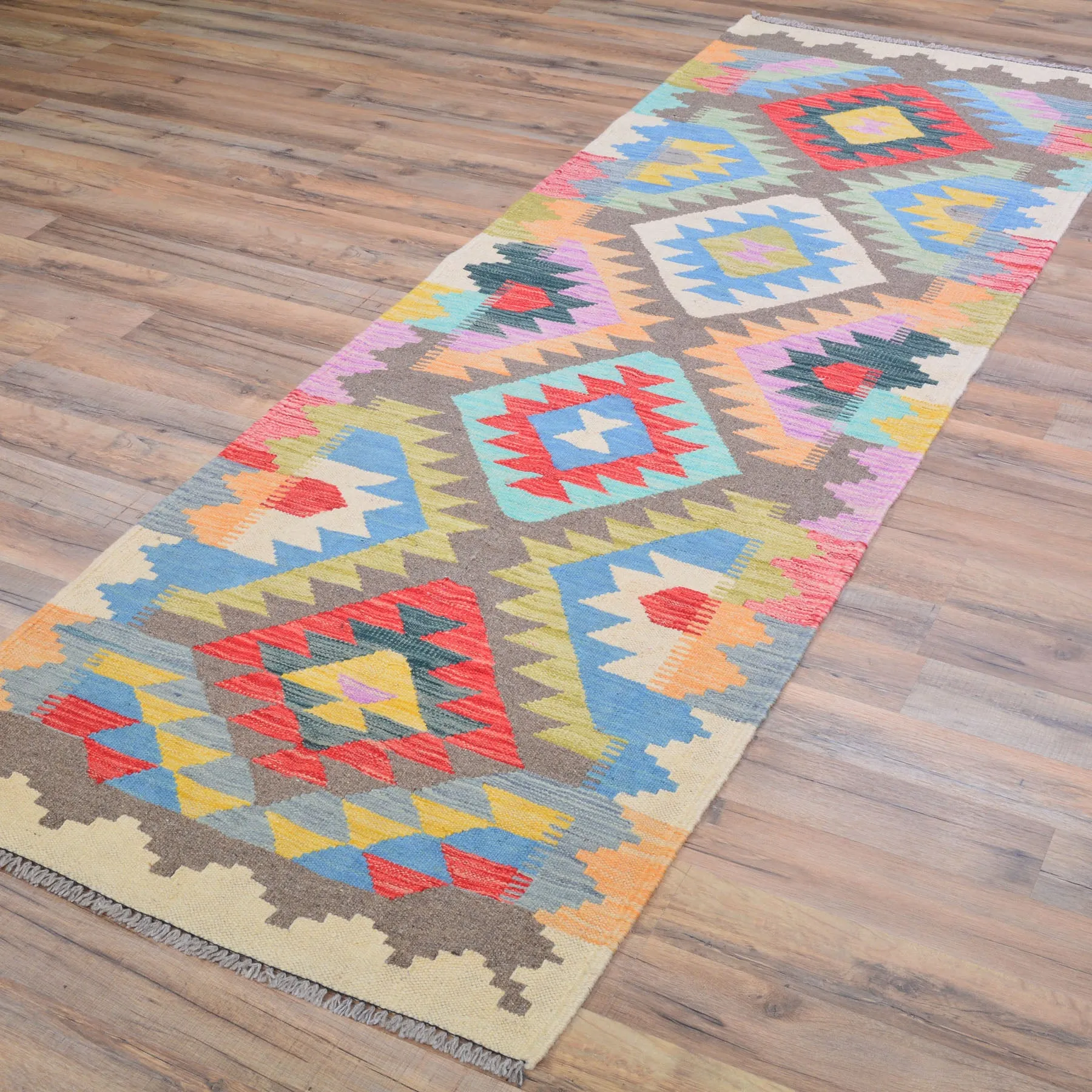 Hand-Woven Reversible Momana Kilim Handmade Wool Rug (Size 2.7 X 7.11) Cwral-10695