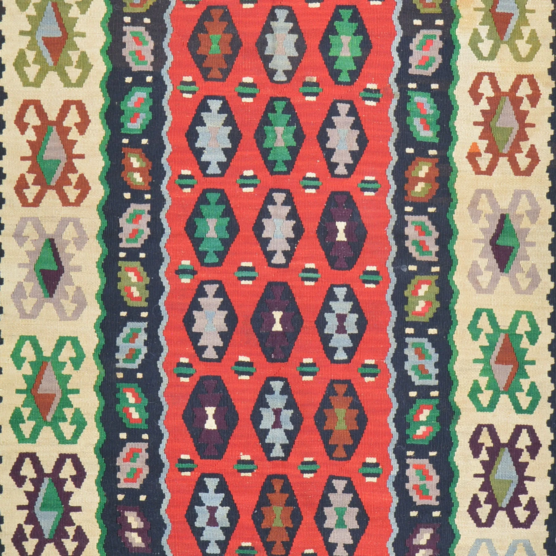 Hand-Woven Turkish Traditional Design Handmade Kilim Rug (Size 3.7 X 6.1) Cwral-10815