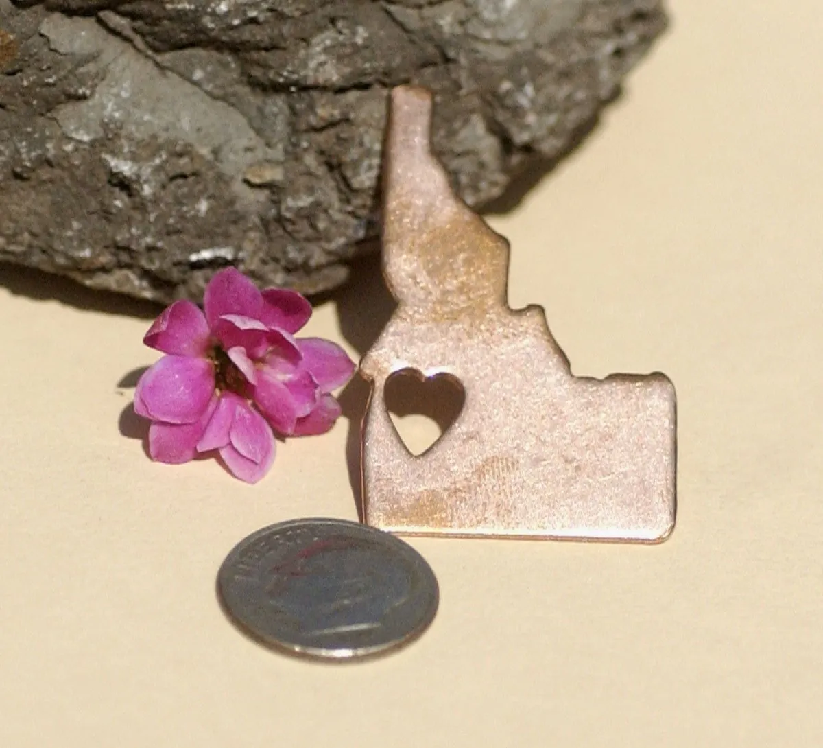 Idaho State Cutout Tiny Long Heart for Enameling Metalworking Stamping Texturing Blank Variety of Metal