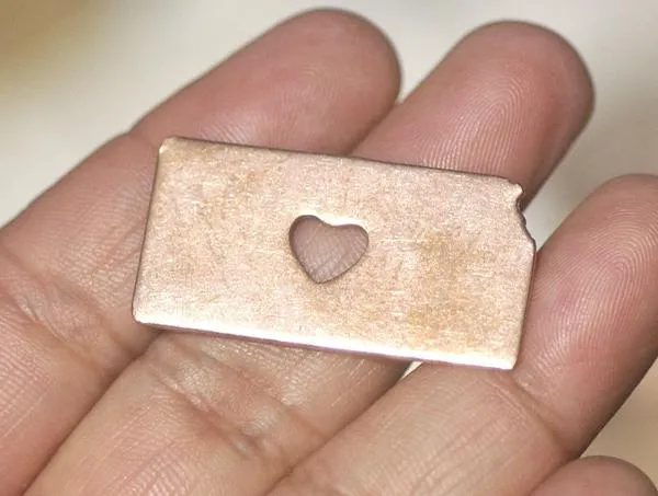 Kansas State Cutout Heart Perfect Blanks for Enameling Metalworking Stamping Texturing Blank Variety of Metals