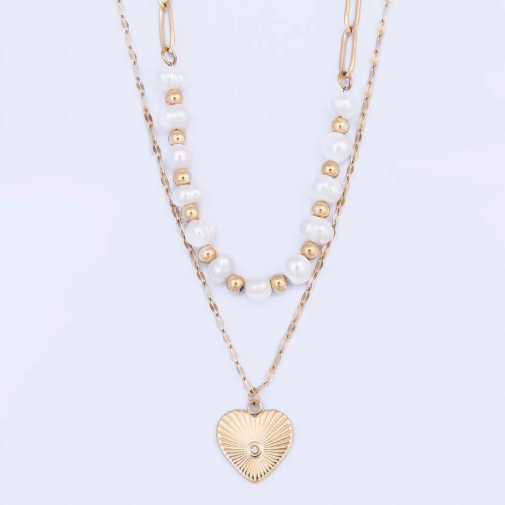 Knight & Day Emery Layered Freshwater Pearl Necklace Q490NSF