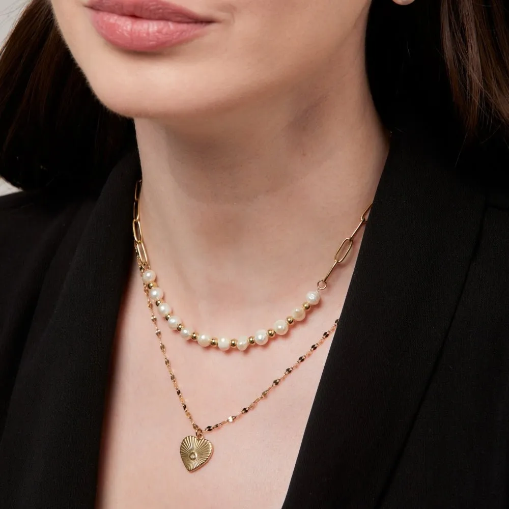 Knight & Day Emery Layered Freshwater Pearl Necklace Q490NSF