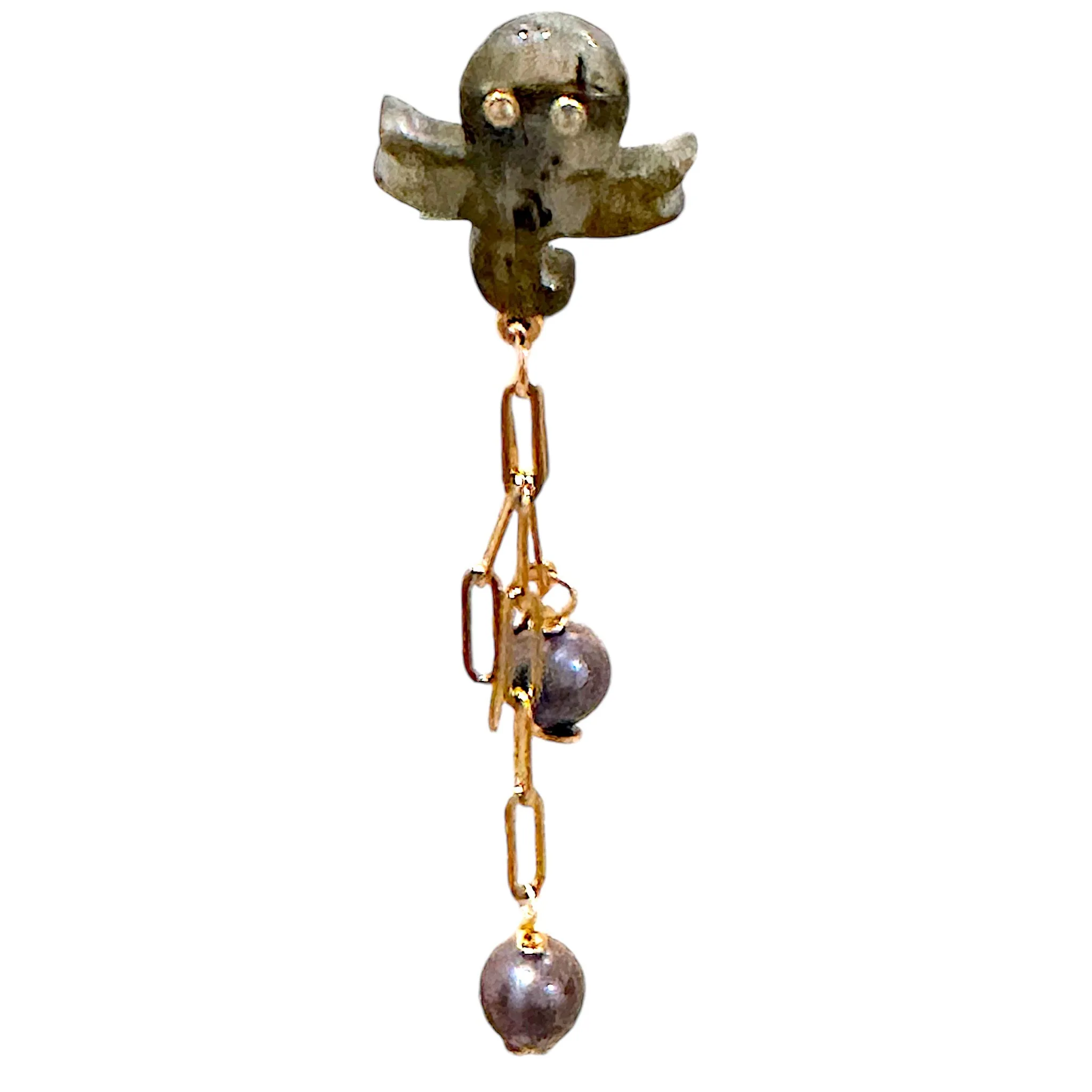 LABRADORITE OCTOPUS CHAIN STUDS