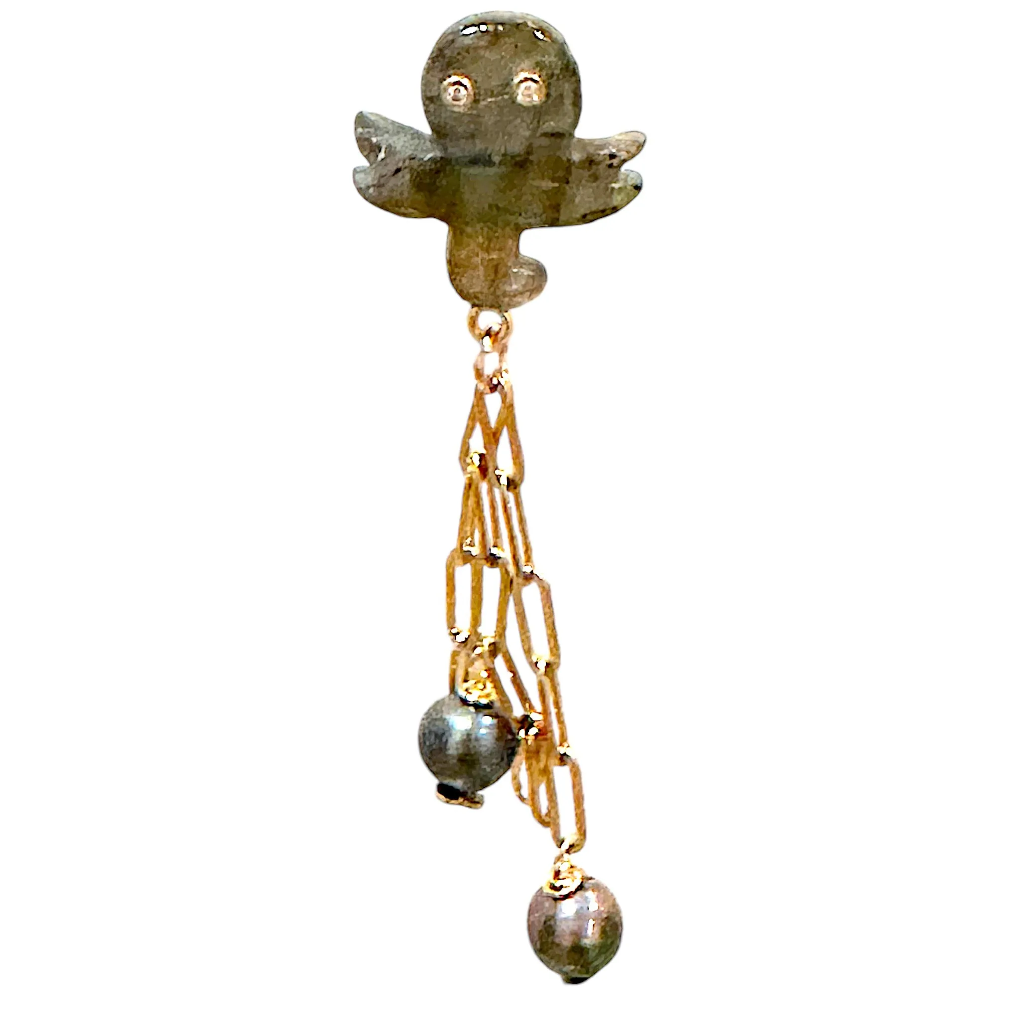 LABRADORITE OCTOPUS CHAIN STUDS