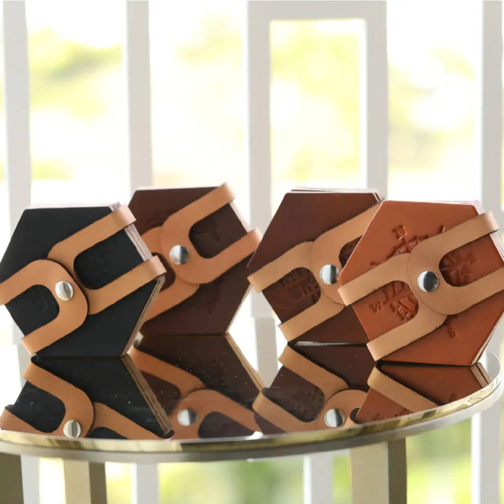 Leather Hexagon Coaster Set
