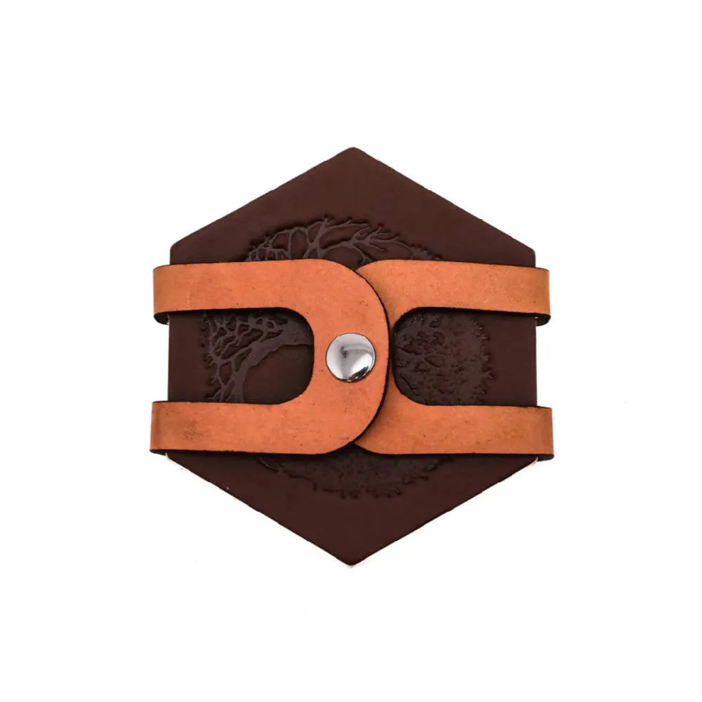Leather Hexagon Coaster Set