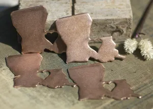 Louisiana State with Heart Perfect Blanks Cutout for Metalworking for Enameling Metalworking Blank Variety of Metals