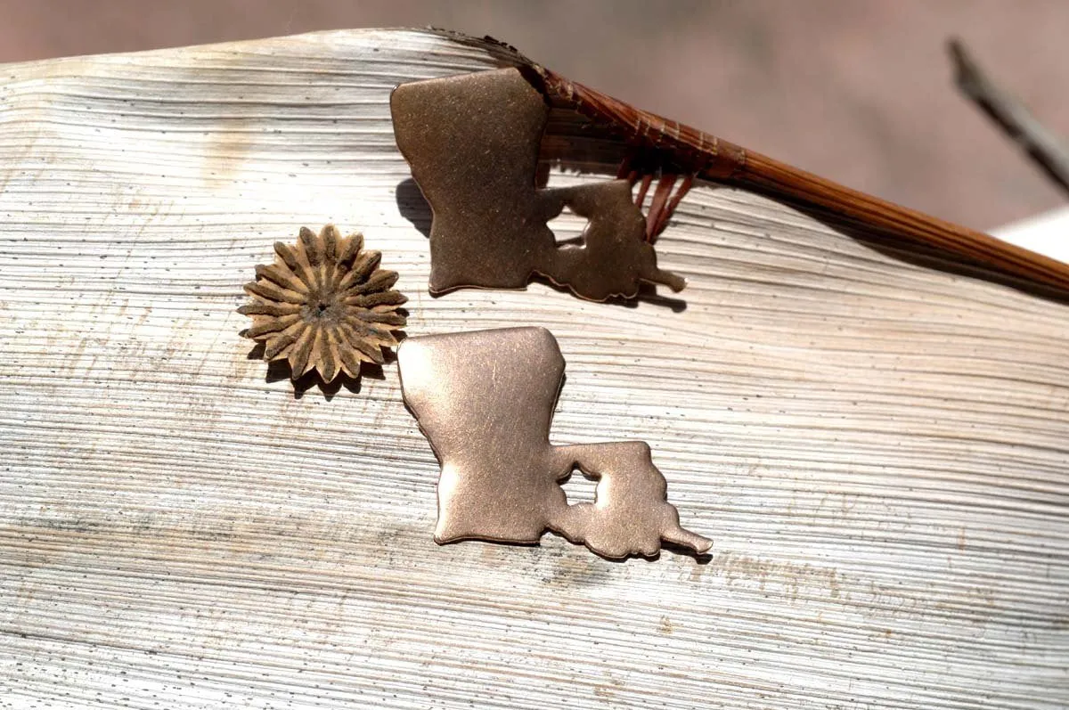 Louisiana State with Perforation Star Blanks Cutout for Metalworking for Enameling Metalworking Blank Variety of Metals