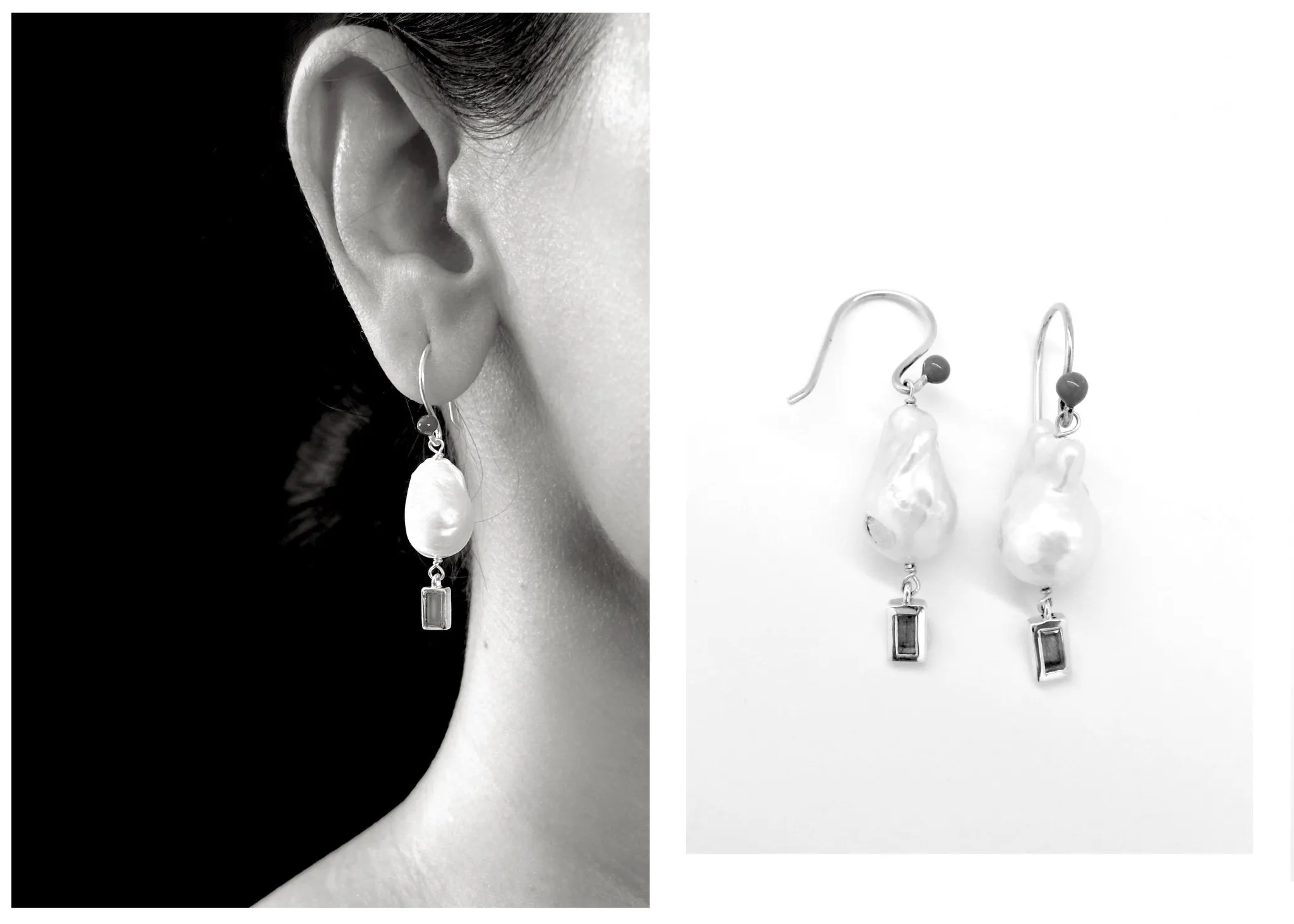 March (baroque pearl birthstone earrings)