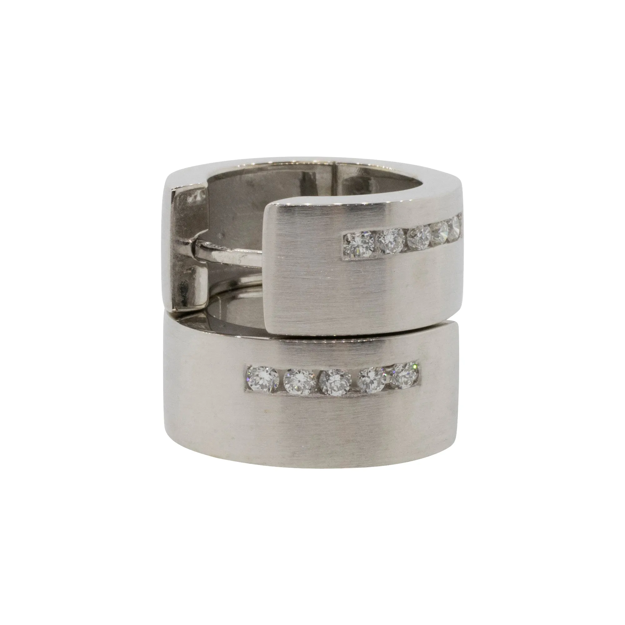 Matte Finished Diamond Huggie Hoops