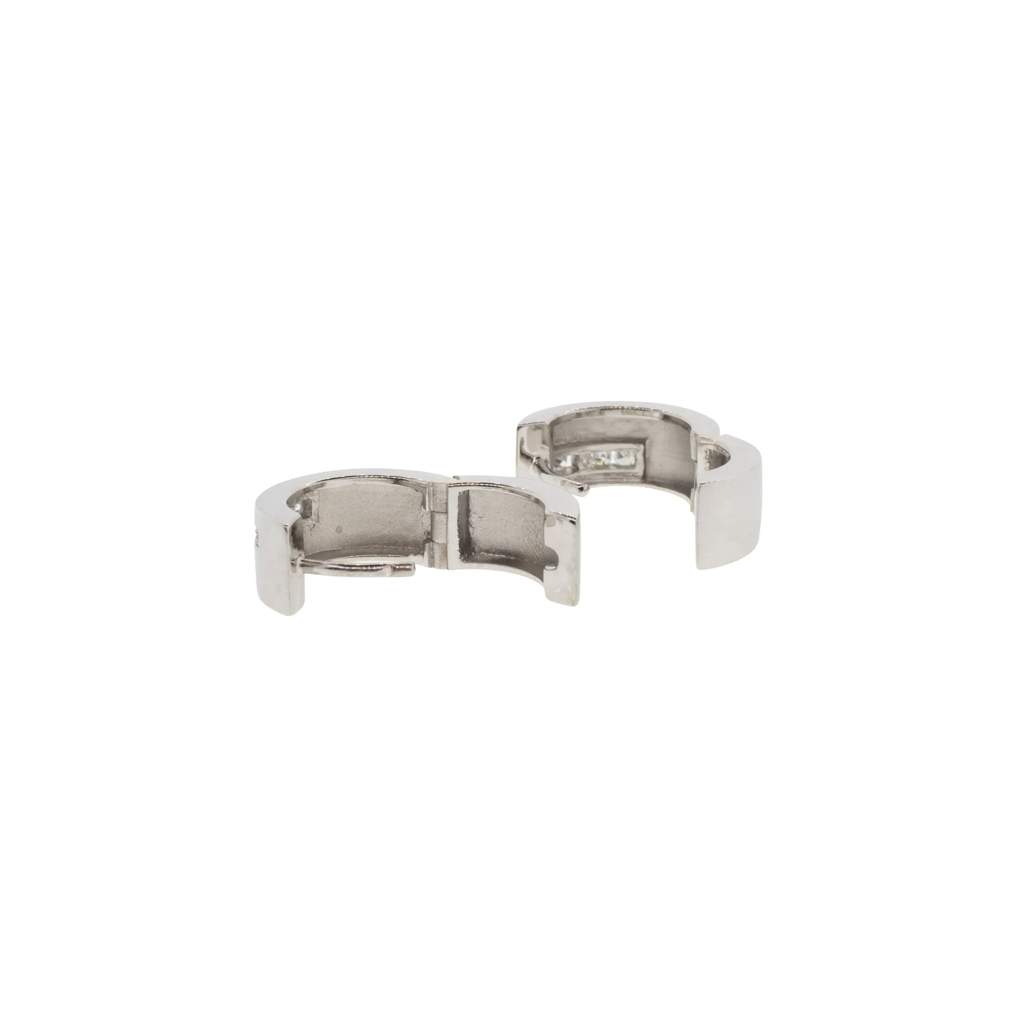 Matte Finished Diamond Huggie Hoops