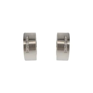 Matte Finished Diamond Huggie Hoops