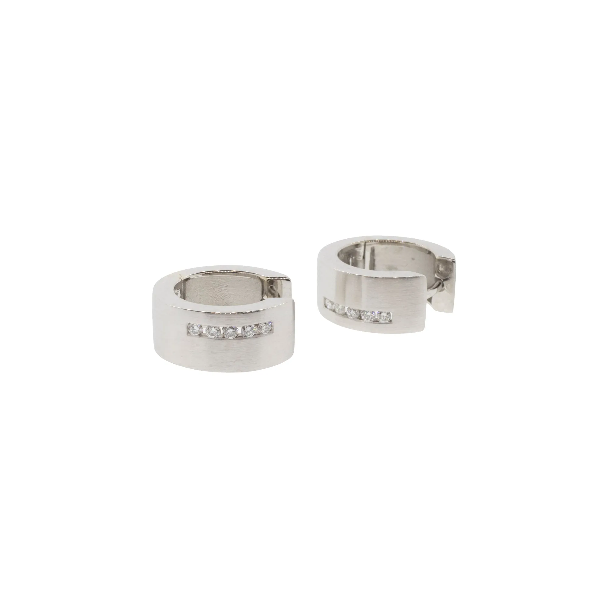 Matte Finished Diamond Huggie Hoops