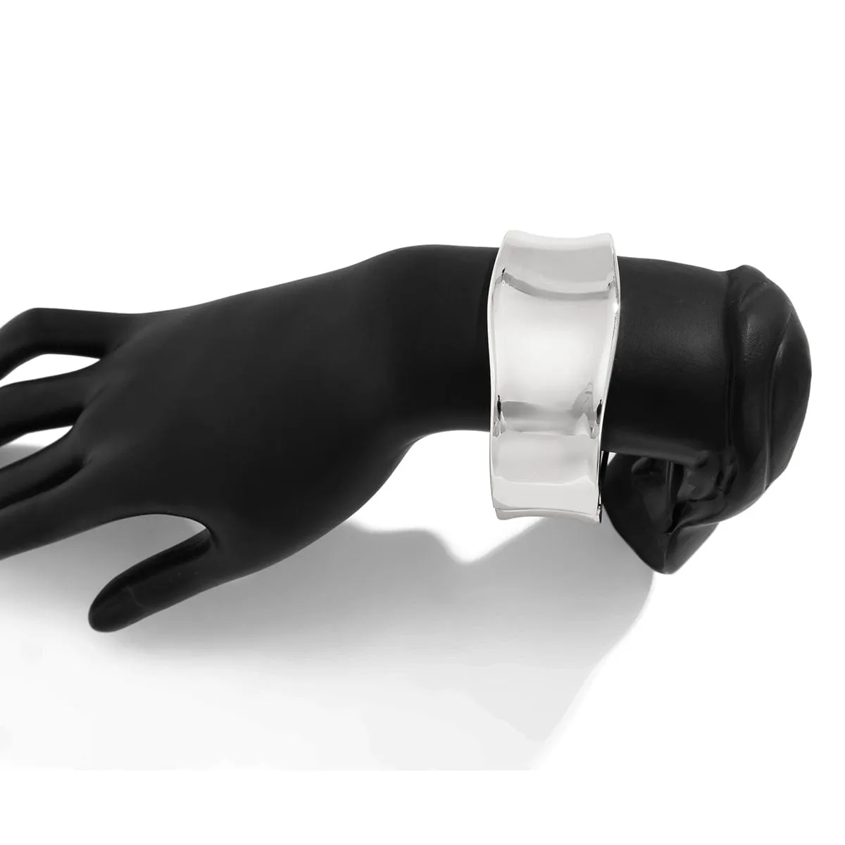 Minimalist Chunky Glossy Curved Bangle Bracelet